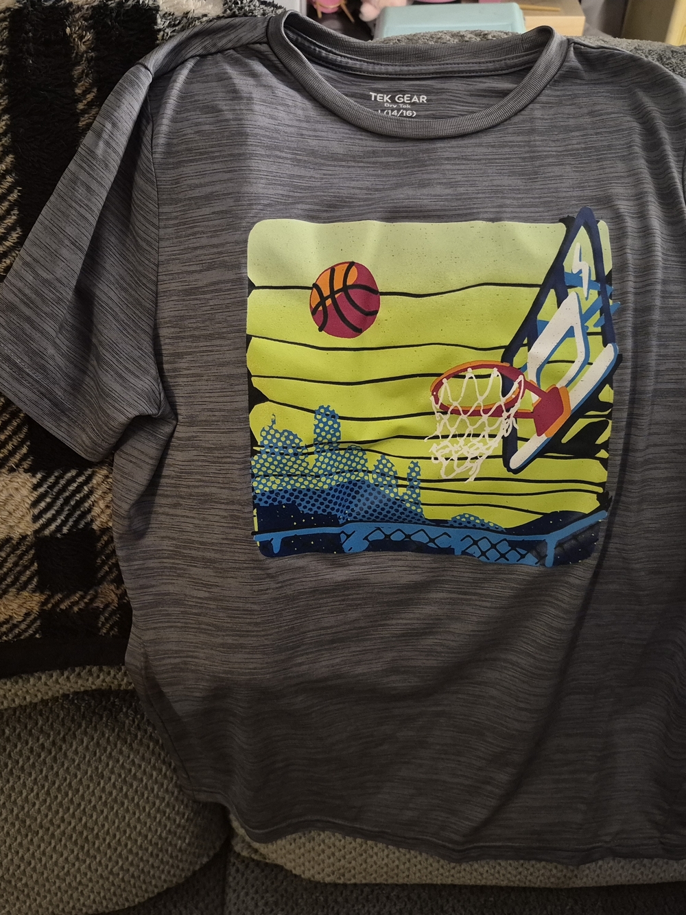 tek gear Gray and Lime Athletic Tek Gear Boys L 14/16 Gray Dry Tek Basketball Gr